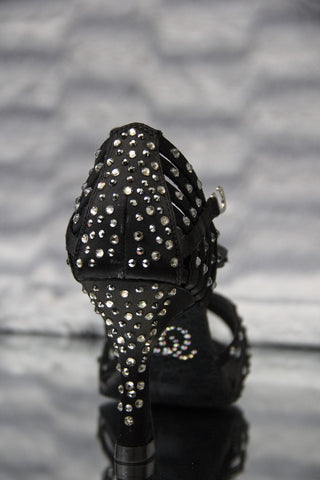 XQ Black Diamonds Full Cover Design Dance Heels