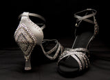 XQ Full Diamond Silver Dance Heels
